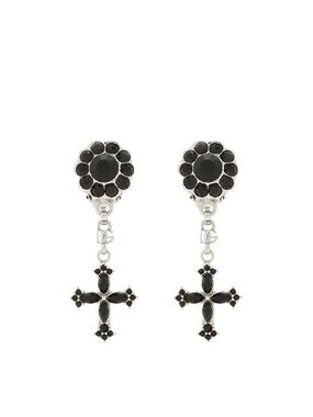 DOLCE & GABBANA Drop Earrings With Rhinestone Crosses